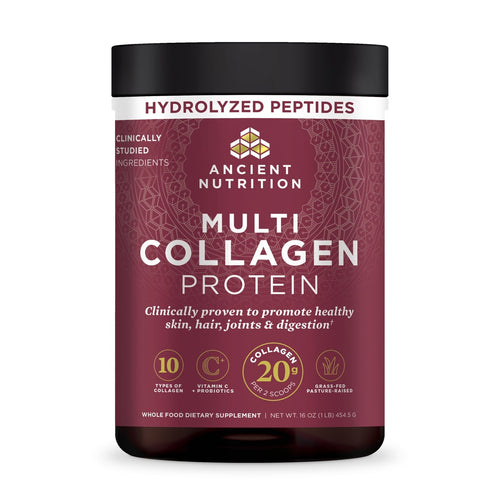 Collagen Powder Protein with Probiotics, Unflavored Multi Collagen Protein with Vitamin C, 45 Servings, Hydrolyzed Collagen Peptides Supports Skin and Nails, Gut Health, 16oz