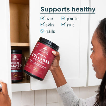 Collagen Powder Protein with Probiotics, Unflavored Multi Collagen Protein with Vitamin C, 45 Servings, Hydrolyzed Collagen Peptides Supports Skin and Nails, Gut Health, 16oz